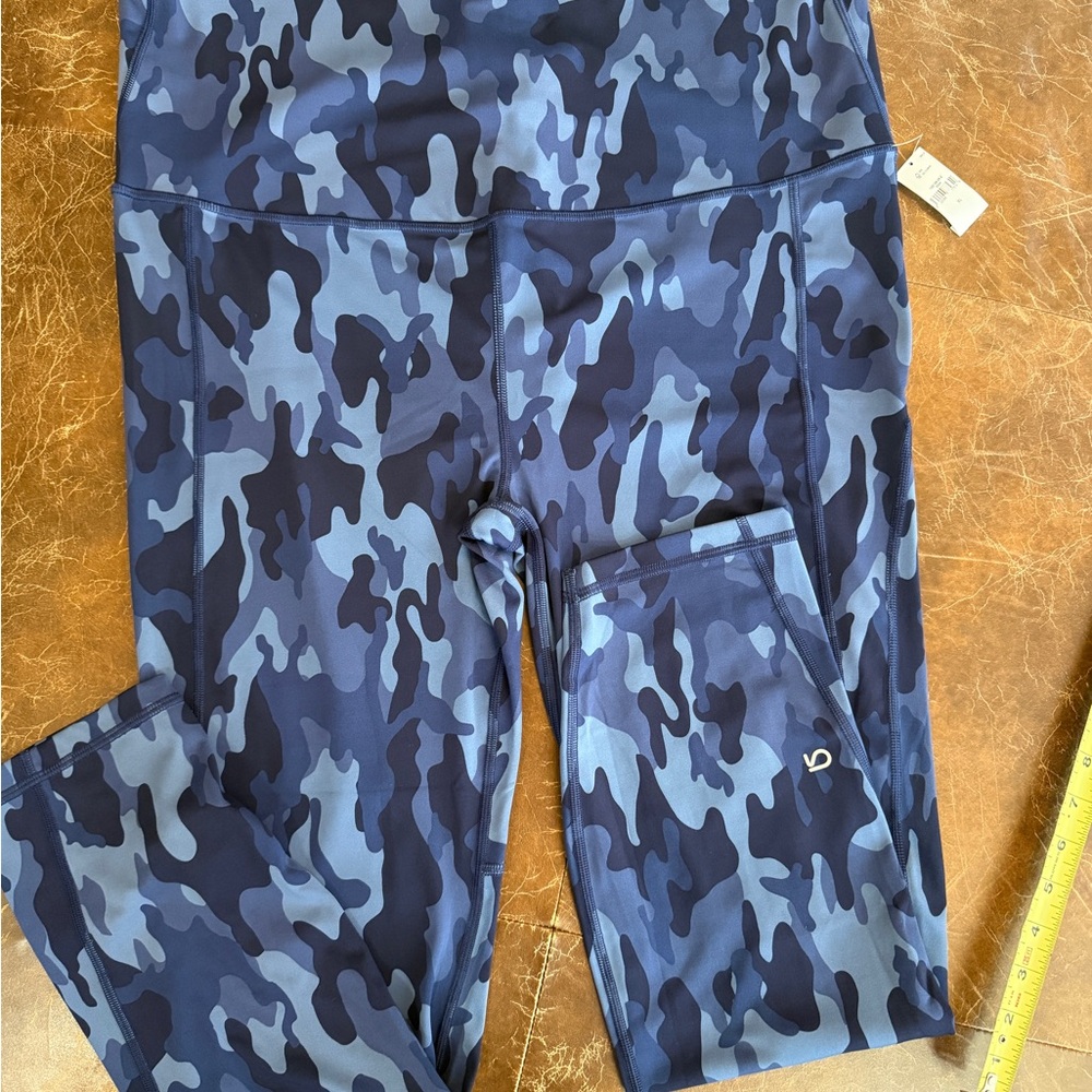 GapFit Blue Camo High-Rise Leggings with Side Pocket